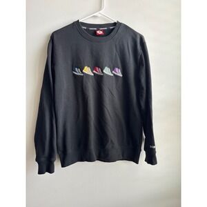 Converse Black Embroidered Sneaker Sweatshirt Mens Medium